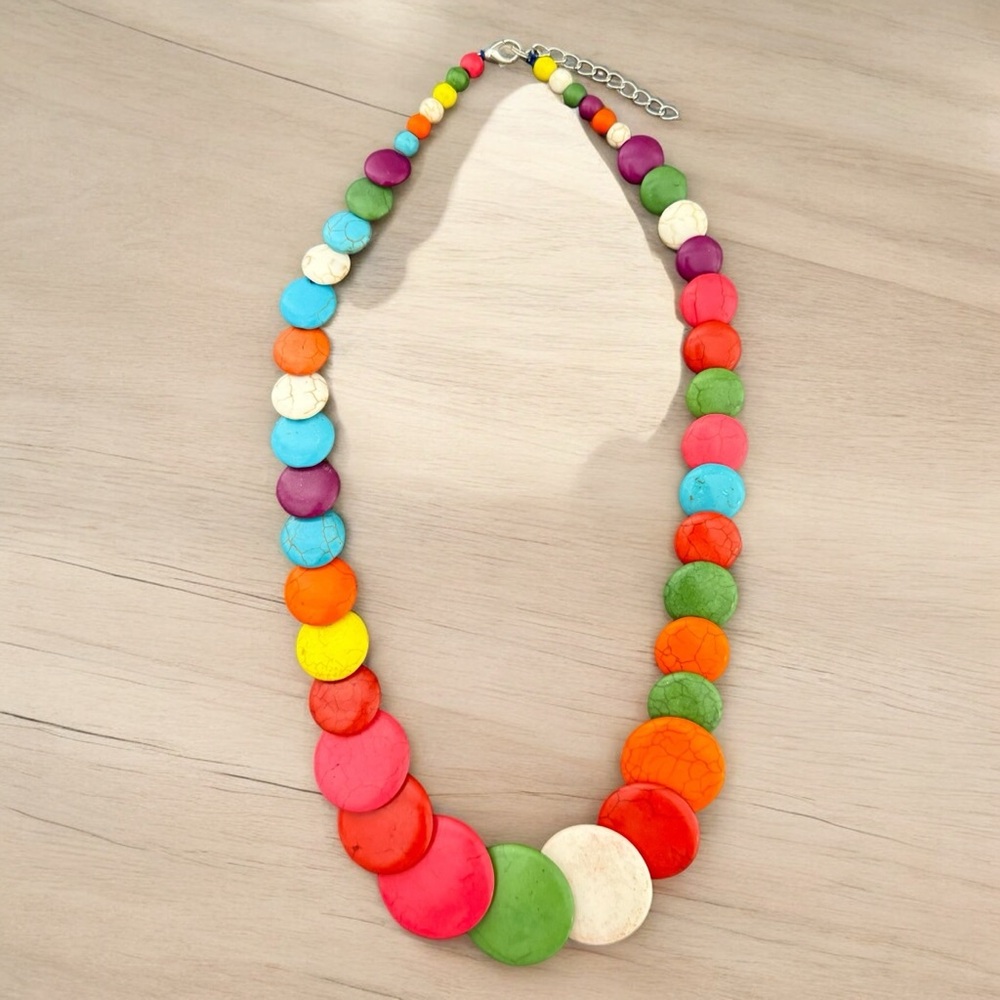 Multicolor Colorblock Polyresin Statement Piece N… - image 3